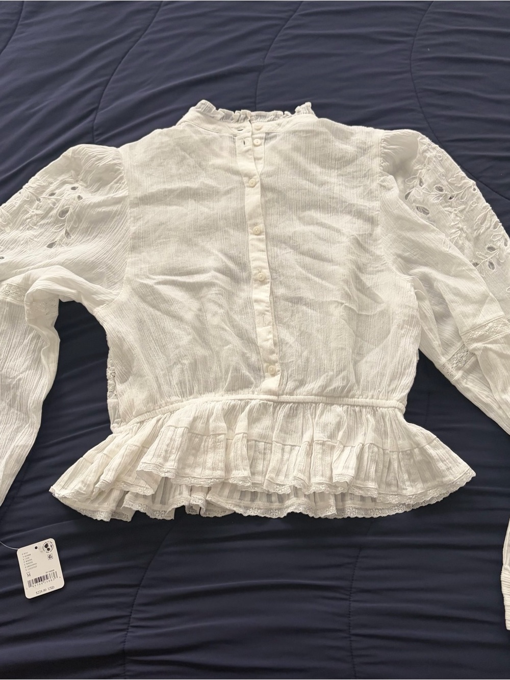 Free People Azul Eyelet Blouse in White - Picture 5 of 12